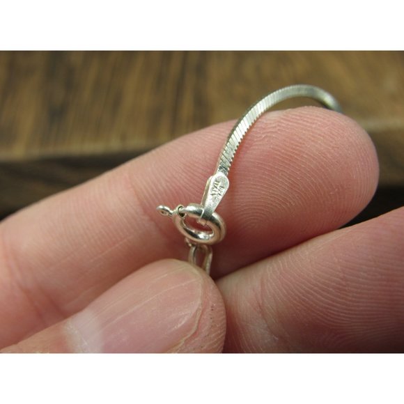 24" Sterling Silver Heart Love Marcasite Pendant Necklace Vintage Minimalist - Picture 4 of 6